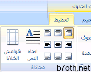 خصائص الجدول